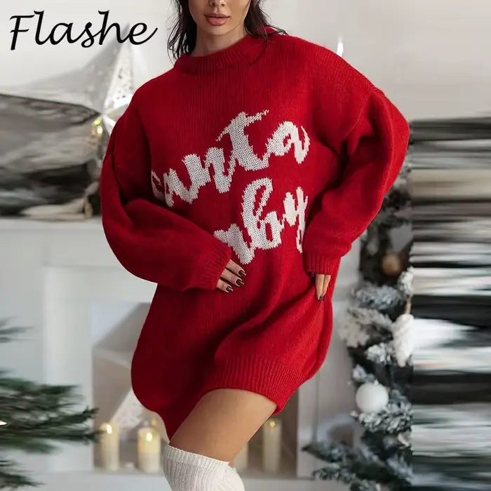 Robe pull de Noël pour femmes élégante et confortable pour les soirées d'automne et d'hiver occasions spéciales