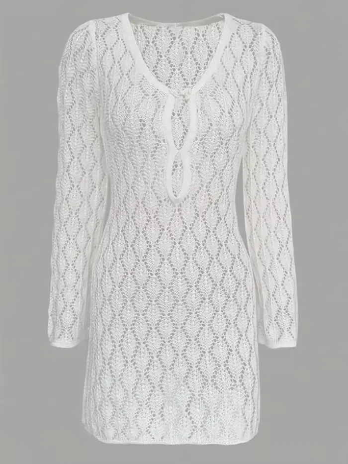 Robe Courte en Crochet pour Femme