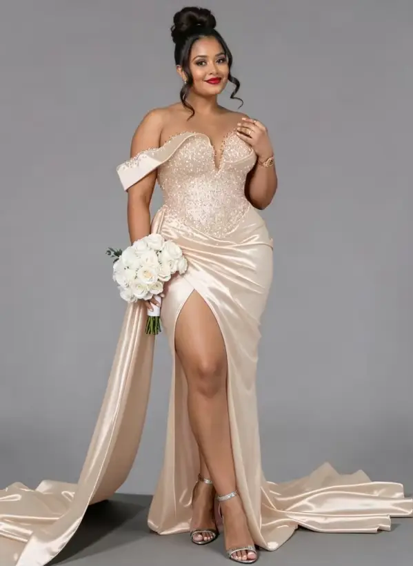 Robe de mariée luxueuse rose violet
