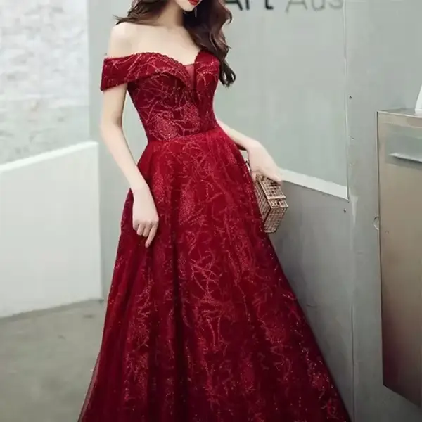 Robe de soirée sexy en dentelle, col en V, paillette et cristal, sans manches, pour femmes, soirée officielle, bal de promo, gala de charité