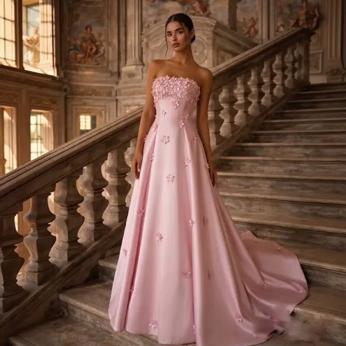Sharon Said – robe de soirée élégante en Satin rose