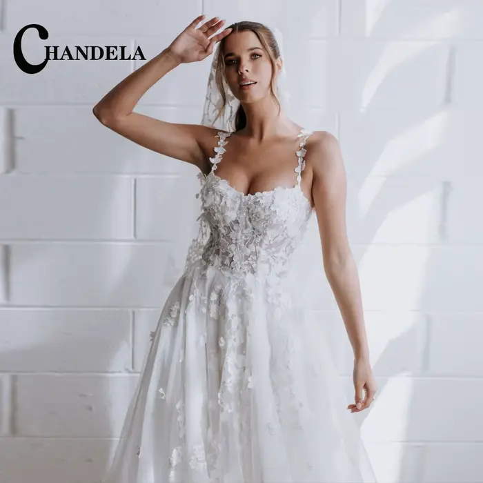 CHANDELA conte De fées robe De mariée sans manches