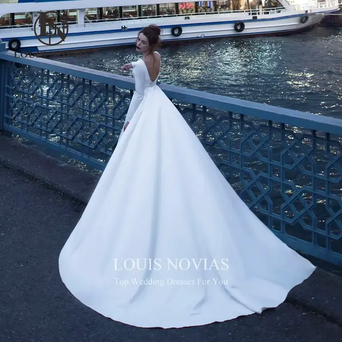 Modiis-Robe de Mariée en Satin pour Femme