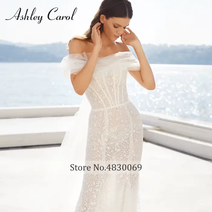 Ashley Carol-Robe de Mariée Sirène Sexy Semi-Transparente