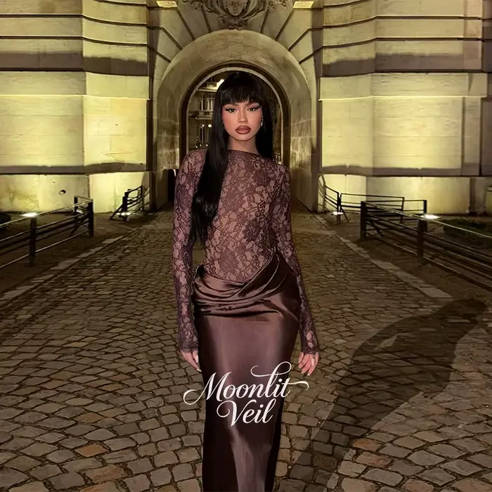 Robe de bal sirène personnalisée Moonlit Veil à col montant