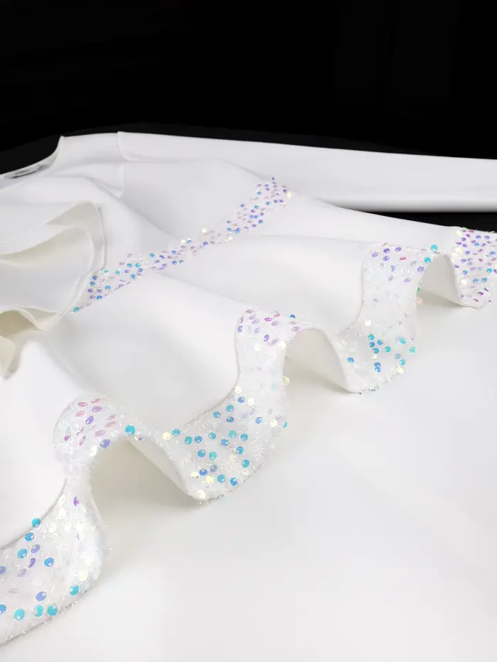 Robe élégante blanche pour femme à sequins