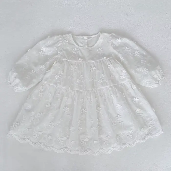 Robe de princesse en dentelle blanche pour filles