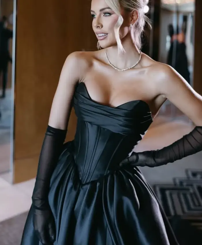 Gentilité et élégante chérie fente latérale robes de soirée Corset haut robe de bal