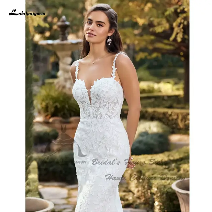 Yanshmigown-Robes de mariée sirène en dentelle de luxe