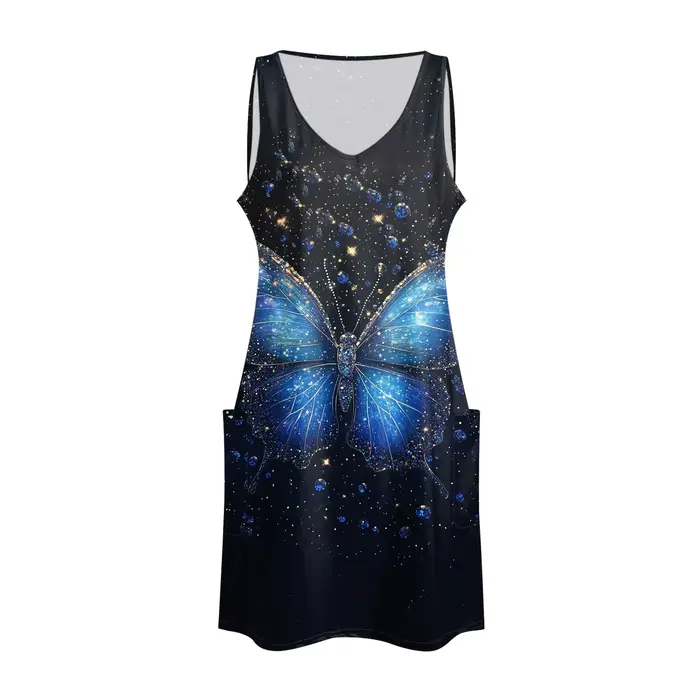 Robe débardeur imprimée papillon pour femmes