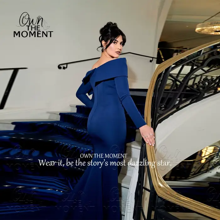 OTM – robe de soirée modeste bleu royal