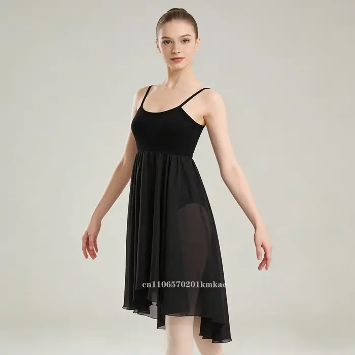 Robe noire en mousseline de soie pour femmes