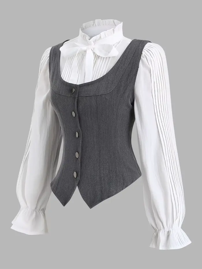 La nouvelle collection printemps/été 2025 présente un gilet polyvalent de couleur unie avec un col c