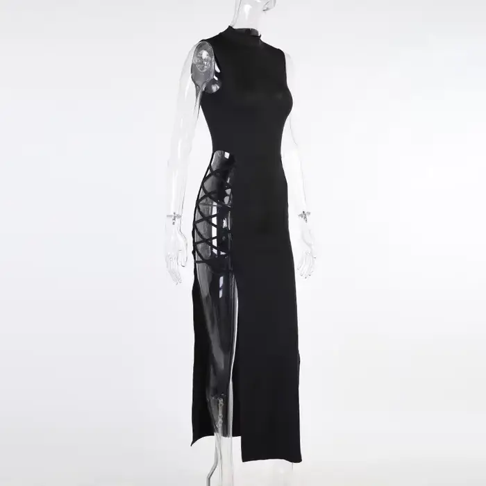Robe noire élégante sans manches