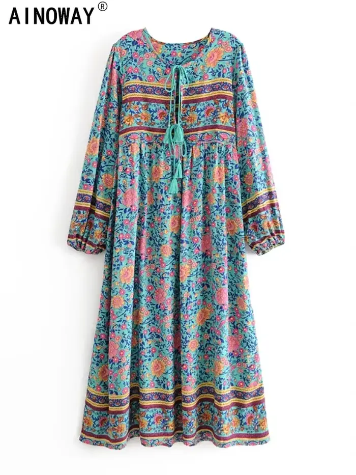 Robe Vintage Chic à Manches sulfpour Femme