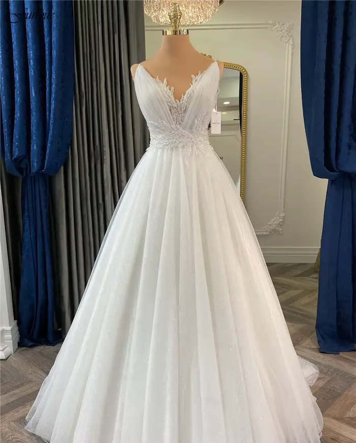 Robe de mariée Funyue Fairy Princess pour la mariée 2026, ornée de perles, de fleurs, de paillettes,