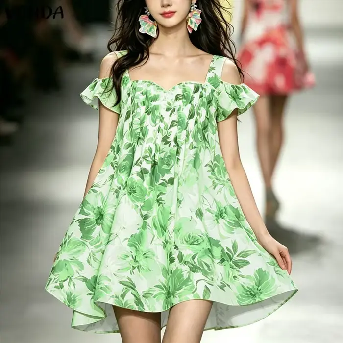 Robe d'été VONDA élégante à épaules dénudées