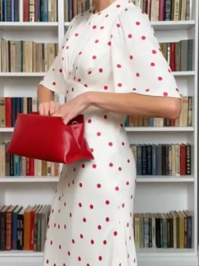 Robe Mixi à pois blancs et rouges pour femmes