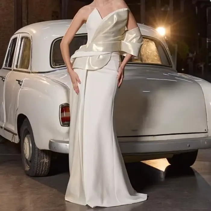 Robe de bal sirène personnalisée longueur au sol épaules dénudées sans manches dos nu élégante pour femmes occasions spéciales