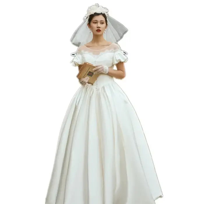 Robe de mariée Simple en dentelle française