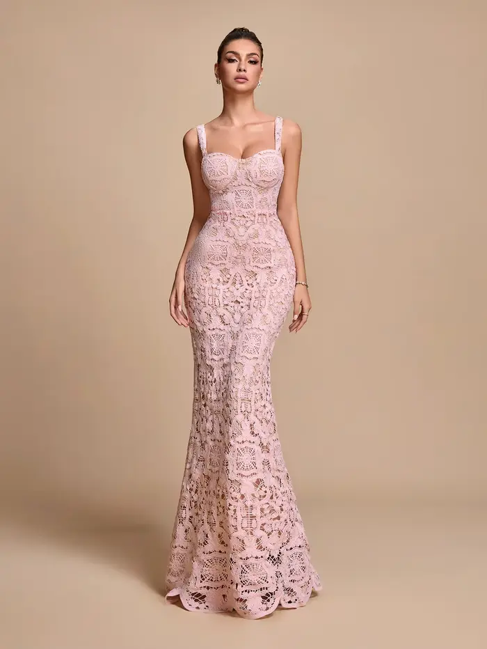 Robe de soirée sirène en dentelle 2026, robe de soirée longue sans bretelles, robe de soirée et de b