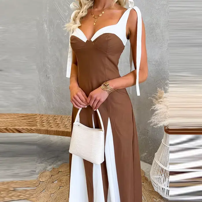 Robe bohème sans manches dos nu
