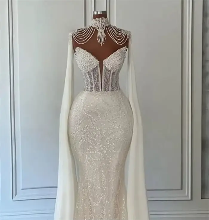 Robes de mariée sud-africaines scintillantes pour filles noires