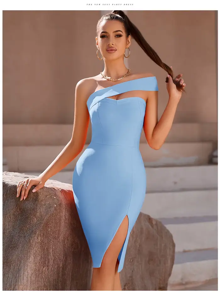 Robe de Soirée Élégante à Bandes pour Femme