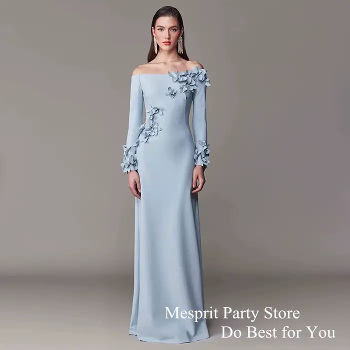 Robe de Soirée Bleu Clair Personnalisée