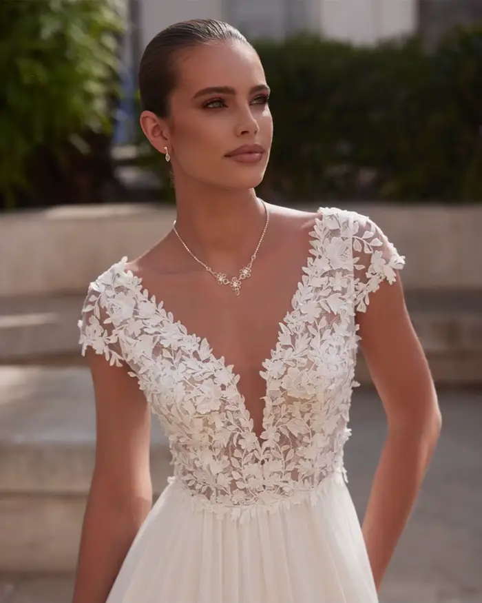 Robes de mariée en dentelle coupe A 2026 pour femmes