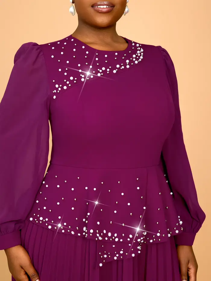 Robe de bal en mousseline de soie élégante perlée pour femmes pour soirées et occasions spéciales