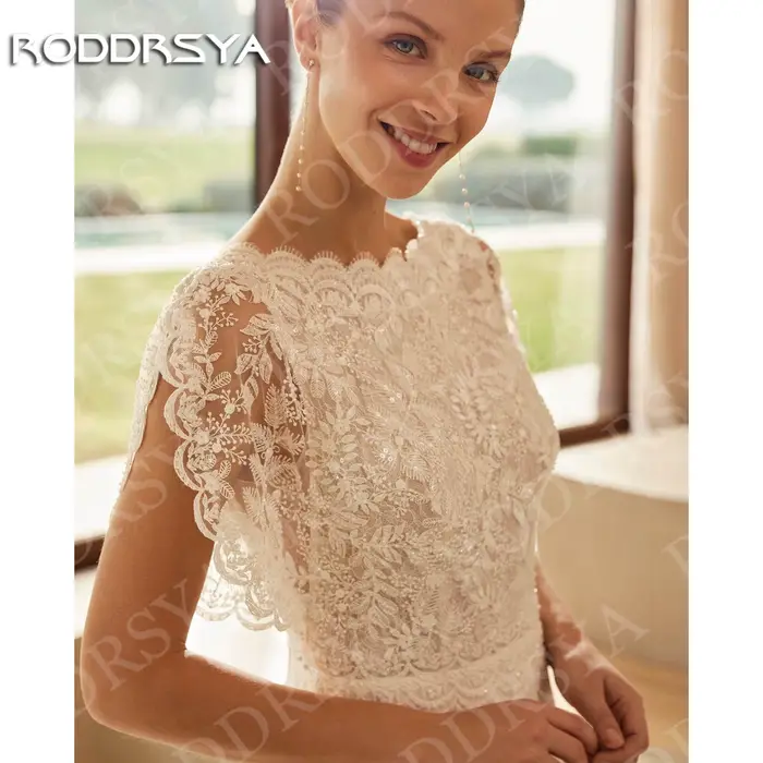 Robe de mariée bohème élégante en mousseline de soie avec train détachable pour femmes, dos nu, saisonnière, occassions spéciales