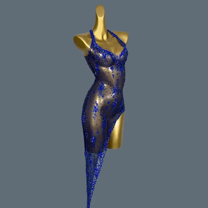Xinghe-Robe de Soirée Luxueuse avec Strass pour Femme