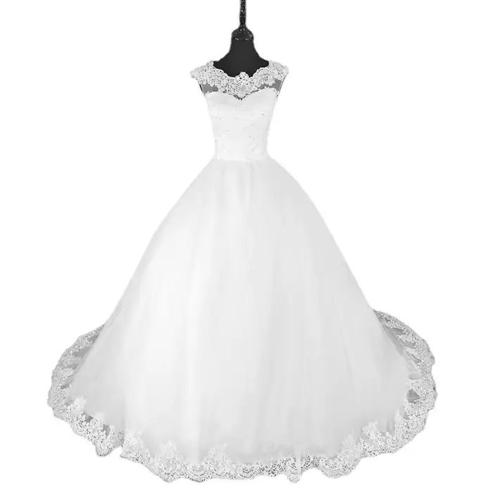 Robe de mariée blanche à épaules dénudées
