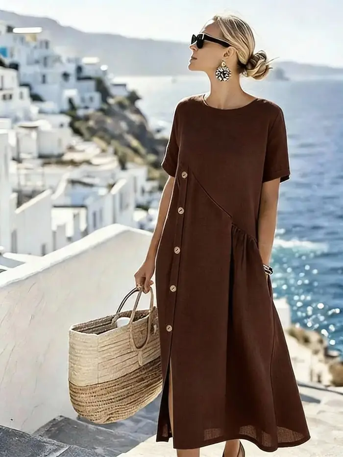Robes pour femmes 2026 Nouveauté décontractée avec boutons décoratifs
