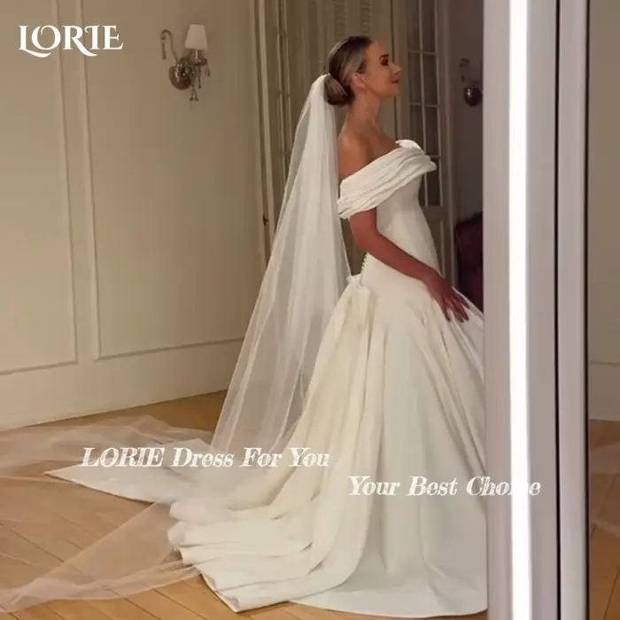 LORIE Boho robe de mariée Sexy épaules dénudées dos nu nœud ivoire blanc longue