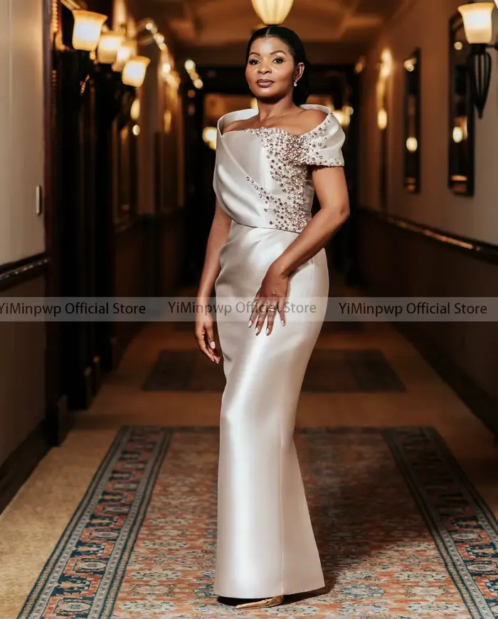 Robes de Soirée en Satin Champagne pour Mère de la Mariée 2026