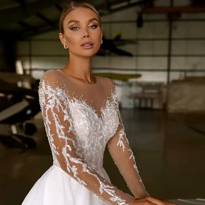 LORIE Robe de mariée bohème coupe trapèze