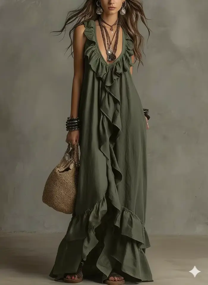 Robe longue décontractée ample