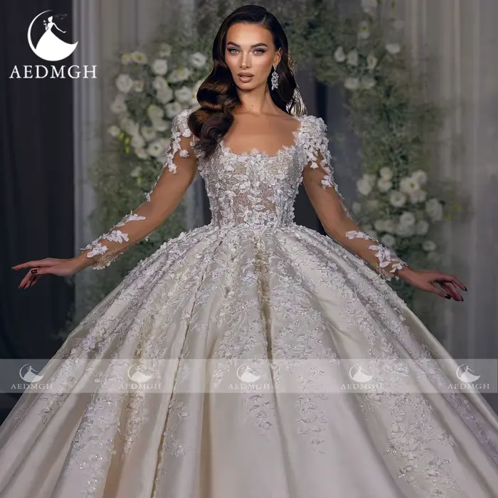 Aedmgh robe De bal robes De mariée royales pour les femmes festonné