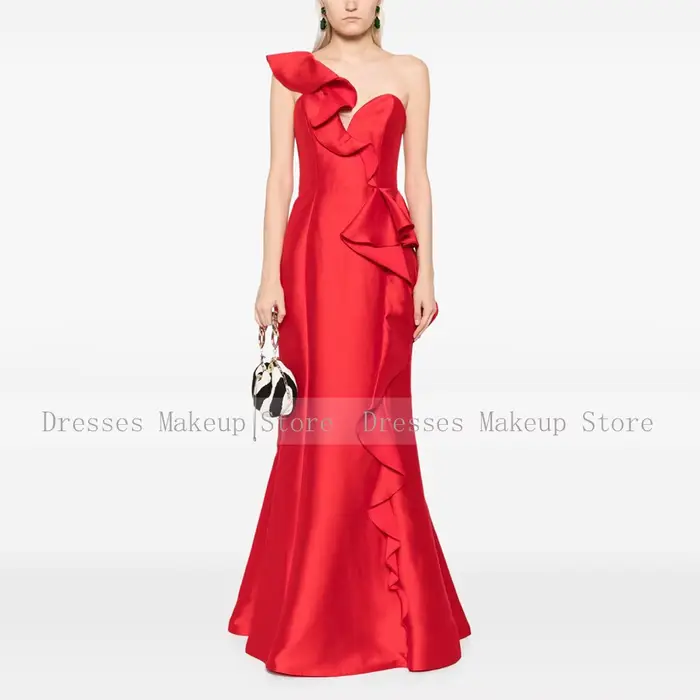 Robe sirène en polyester satiné bleu marine à volants pour femmes, soirée de gala, mariage, élégance intemporelle, occaions spéciales