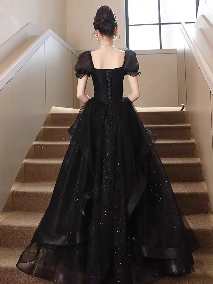 Robe de Soirée Longue Noire pour Femme
