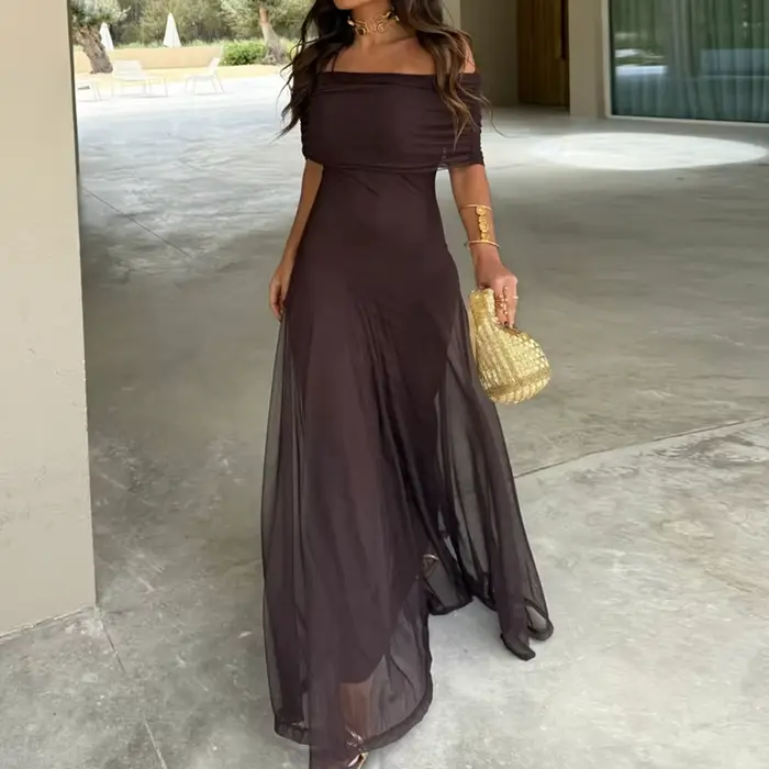 Robe longue asymétrique décontractée