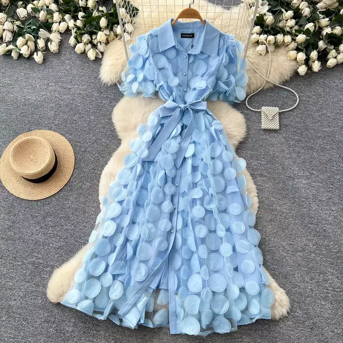 Robe longue pour femme, coupe trapèze, style Y2K streetwear, manches courtes, dentelle, taille ajust