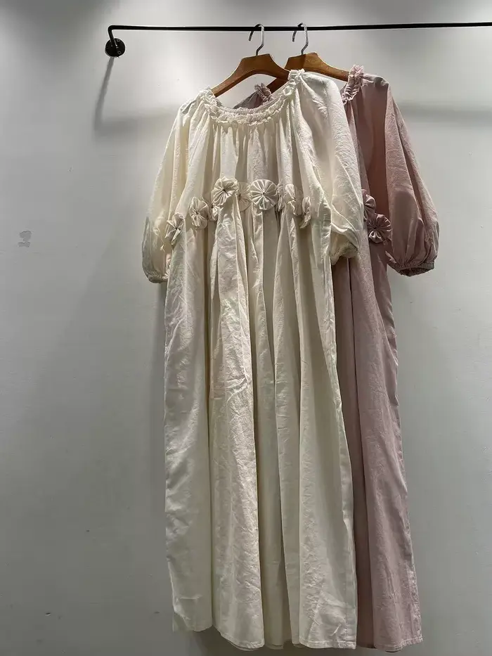 Robe bohème 2026 pour femme, collection printemps, marque originale, patch floral 3D, robe rose et b