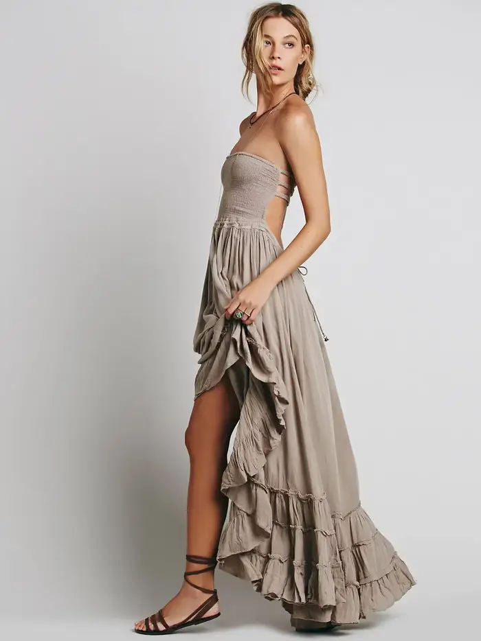 2025 robe de plage robes Sexy Boho bohème personnes vacances été longue dos nu coton femmes fête Hippie