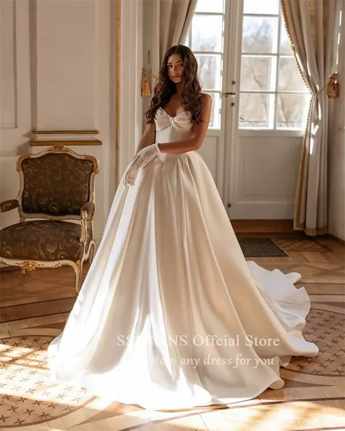 Robe de mariée princesse en satin pour femme