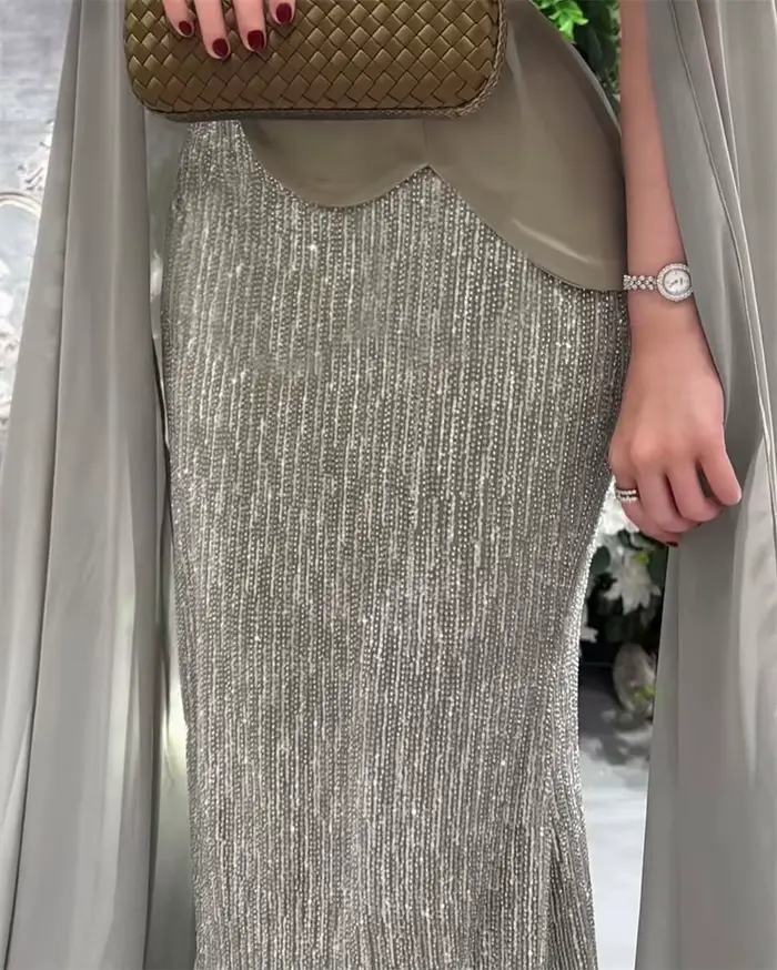 Mila – robe de soirée grise personnalisée