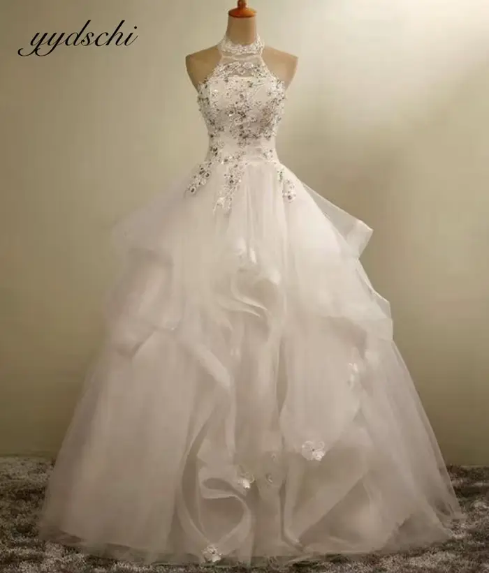Robes de mariée blanches à col halter pour femmes 2026