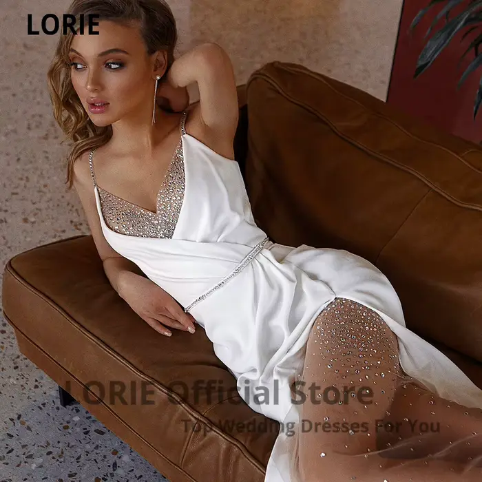 Robe de Mariée Sirène Blanche en Satin Doux